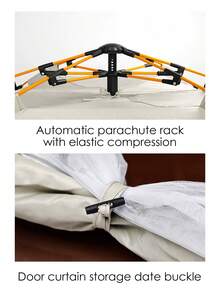 1pc Portable Automatic Instant Pop Up Camping Tent, Outdoor Waterproof & Sunshade Tent Suitable For 2-4 Person - Beige - View 5