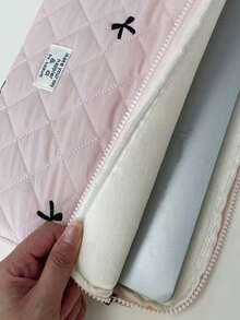 1pc Cute Bow Embroidery Laptop Sleeve Bag, Fit For 11"/13"/14"/15"/15.6" Laptop Protective Cover
