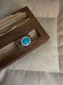 Juego de joyería de 3 piezas de Amazonita natural: collar, aretes y anillo de plata esterlina 925, estilo coreano minimalista, versátil para uso diario