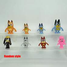 Bluey 8pcs /4pcs Of Bruy's Handmade Dolls, Small Dog Bingo Joint Movable Dolls, Car Mounted Scenery Ornaments