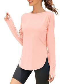 ZHENWEI Women's Long Sleeve Sun Shirt UV Protection Workout Tops Lightweight UPF 50+ Golf Gym Hiking Shirts Outdoor Clothing - 淺粉色 - 查看 1