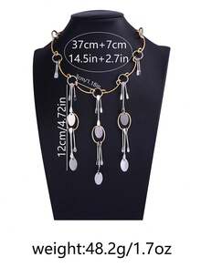 1pc Luxury Design Sense INS Style Geometric Metal Pendant Necklace, Versatile For Women - Chain Necklace - View 6