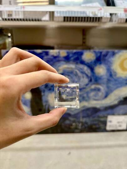 My World Pixel Style Mirror - Pixel Filter, Mosaic-Style Keychain, Creative Pendant, Perfect Party & Holiday Surprise, Christmas Gift