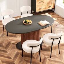 Mid Century Modern Round Dining Room Chairs For Vanity For Living Room Set Of 4, White - gray - View 8