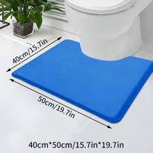 1pc Premium Plush Bathroom Mat (U-Shaped), Solid Color, Soft, Absorbent, Machine Washable, Non-Slip, Fade Resistant, Suitable For Bathroom, Kitchen, Laundry Room, Bedroom, Shower Room Decor Bathroom Accessories Back To School