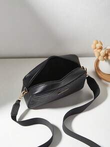 Women's Fashion Minimalist Crossbody Coin Purse Bag, Detachable Strap Soft Texture, Delicate Hardware Decoration Classic Design, Versatile Niche - Black - View 4