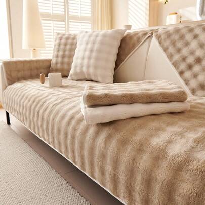 1件装四季通用沙发垫套，现代简约防滑沙发座垫保护套，防尘可水洗，柔软不褪色，宠物友好，适用于卧室、办公室、客厅、L型及1/2/3/4座沙发