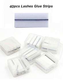 40Pcs Glueless Fake Eyelashes Self Adhesive Strip, No Glue Needed, DIY Black Strips, Waterproof, Reusable & Lasting Stickiness, Lash Extension Tools, Self Adhesive Lash Strips, Lash Glue Replacement,Glue-Free Eyelash,Makeup Tools, Glue Strips False Eyelashes - Multicolor - View 10