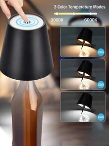 1pc Wireless Touch Control LED Desk Lamp, Height Adjustable, Can Be Used As Bedside Lamp, Reading Lamp, Camping Light, Table Lamp, Battery Lamp, Suitable For Outdoor Use - Multicolor - View 10