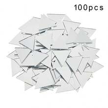 100/500pcs Craft Mirror Set - 4 Shapes (Triangle, Square, Round, Diamond) - 1" Plastic Glass Tiles For DIY Mosaics & Disco Ball Decorations - Multicolor - View 18