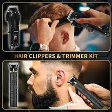 WEEME 男士二合一电动理发器和修剪器套装，金色/黑色可选，USB 充电，专业理发店组合，适用于理发/剃须/造型，家用沙龙工具，送给男朋友/父亲的理想礼物