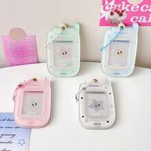 Star-Shaped Phone 1 Inch ID Photo Magnetic Card Holder, Acrylic Idol Photo Storage Card Case Backpack Hanger, Bus/ID Card Protector,School Supplies,Back To School - Multicolor - View 2