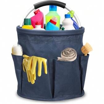 Storage Box For Cleaning Utensils – Compact Blue Organizer For Household Supplies