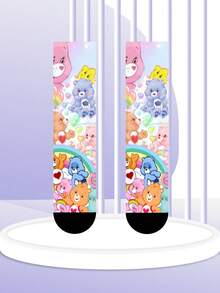1 Pair Women 360° Digital Printed Interesting Care Bears Socks ( Bear, Happy Bear, Wish Bear, Heart-Shaped Happy Bear), Suitable For Daily Wear, Festivals, Birthdays, And Gifts - Multicolor - View 6