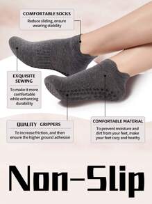 DEEFLY 2 Pairs Women Non-Slip Solid Color Boat Socks, For Home, Hospital, Pregnancy, Fitness, Pilates, Yoga