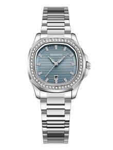 1 件女士优雅不锈钢表带石英手表，适合日常佩戴 - 銀色 - 查看 7