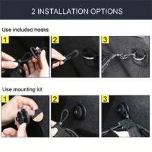 Rete elastica per il bagagliaio dell'auto - Rete organizzativa elastica per il bagagliaio dell'auto con ganci - Rete da carico in nylon per pick-up, SUV e auto - nero - Visualizzare 5