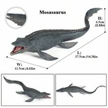 大型沧龙玩具逼真深海怪物沧龙恐龙塑料手绘海洋动物模型公仔生日礼物派对礼物儿童玩具万圣节圣诞礼物 - 灰色 - 查看 4