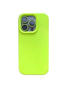 Funda de teléfono de silicona líquida de unicolor minimalista básica, resistente al agua, a los golpes y a los arañazos - Verde - Ver 7