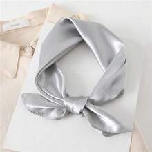 1pc Women Plain Color Faux Silk Satin Scarf, Minimalist Elegant Versatile Neckerchief, Suitable For Daily Outing, Date, Party, Wearing - Multicolor - View 16