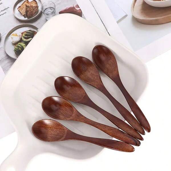Tea Honey Spoon, Hard Wood Honey Teaspoon, For Coffee, Wooden Dinnerware Set, Perfect For Coffee, Tea And Cooking, Wooden Dinnerware Accessories