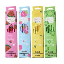 12pcs- Creative Box Fruit Pencil Cute Learning Stationery Gift Prize Drawing Pen Cartoon Student Practice Pen - Multicolor - View 8