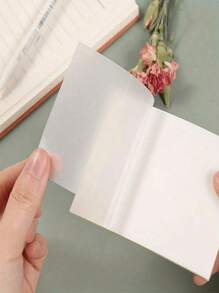 1pc Transparent Sticky Notes, High-Quality Adhesive Memo Pads, Waterproof And Writable, Suitable For Students