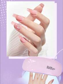 2/1 Portable UV/LED Nail Lamp - Mini Mouse Shape, 6 Lamp Beads, USB Power Supply, Foldable, Lightweight, Pocket Size, Suitable For Gel Polishing And Nail Care Powder/White Mini Mouse Nail Lamp Nail Dryer Light Portable Mini USB Power Cable Household Gel Drying Light Professional Salon Toe Light, Household DIY