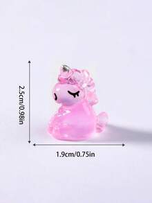 10/20pcs Luminous Mini Resin Unicorn Figurines, Glow In The Dark Tiny Unicorn Ornament For DIY Fairy Garden, Landscape, Aquarium, Birthday Party, Room Crafts Decor - Multicolor - View 9