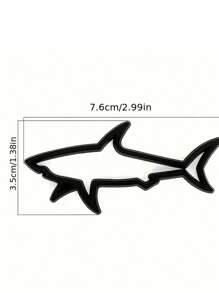 1pc Car Shape 3D Metal Sticker, Simple And Practical Multifunctional Shark Badge Sticker, Car/Motorcycle/Gas Cap Decoration Emblem, Suitable For All Vehicle Exterior