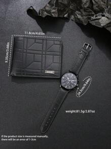 Set de 2 relojes de pulsera cuarzo analógicos de PU versátiles y de moda para hombre