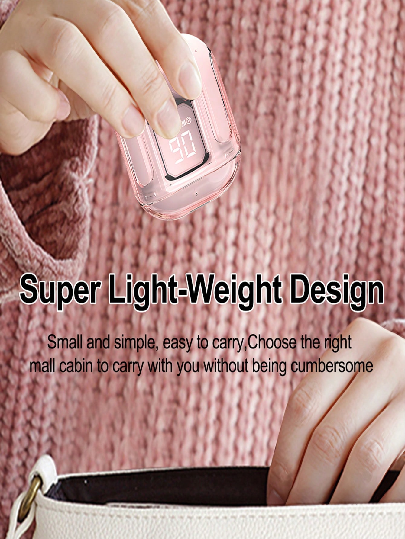 سماعة أذن لاسلكية بلوتوث شفافة واحدة – شاشة وتحكم...