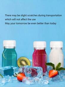 1/3/6/9/12个迷你塑料果汁瓶（带盖），可重复使用饮料瓶，Wellness Juice Shot 塑料瓶，用于榨汁、冰沙、茶和自制饮料的塑料迷你果汁容器 - 彩色 - 查看 3
