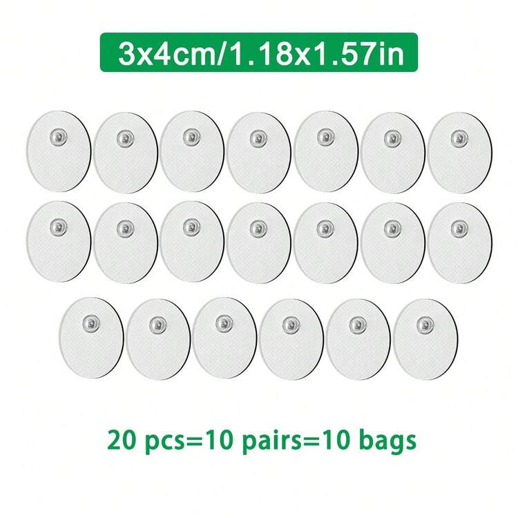 EMS 按摩贴片 TENS 装置身体按摩器贴纸 3.5 毫米按扣连接器 不含乳胶 自粘可重复使用 TENS 电极垫 - 彩色 - 查看 13