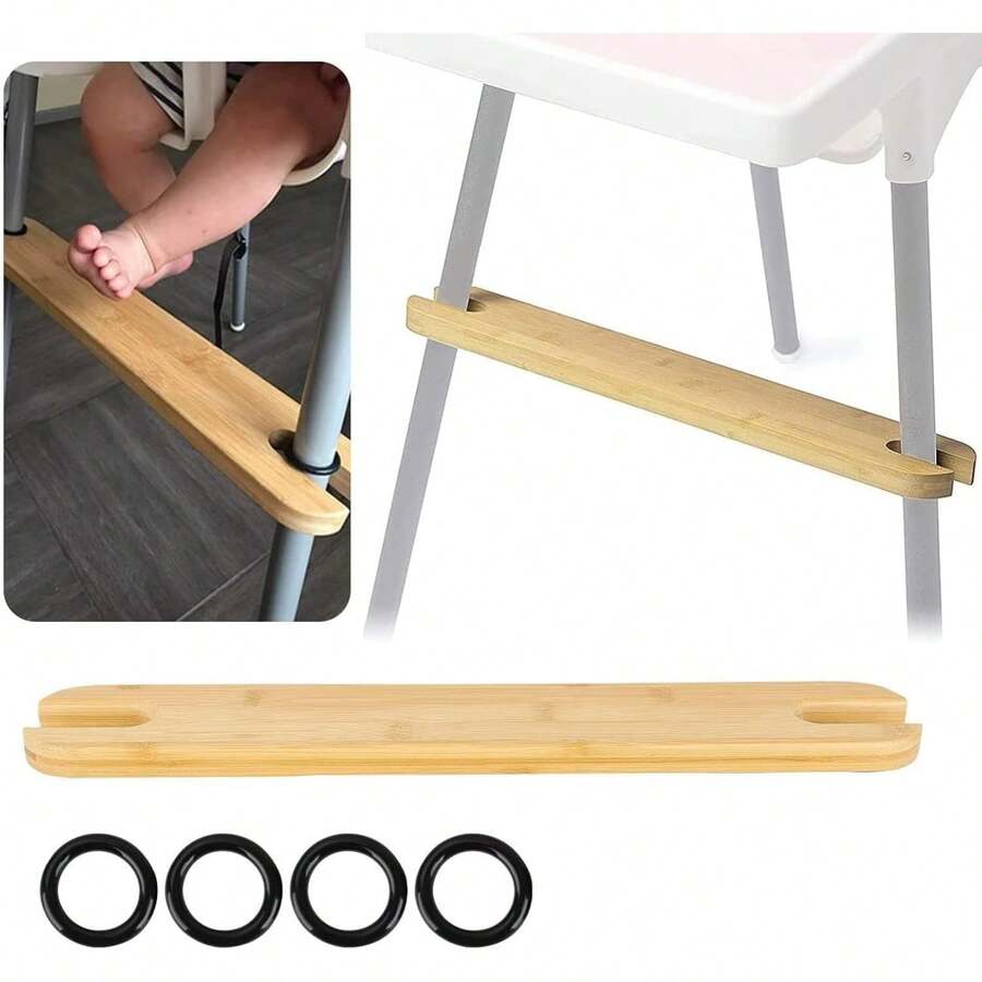 High Chair Pedal Adjustable Height Natural Bamboo Baby Highchairs Pedal Suitable - 1 - View 1