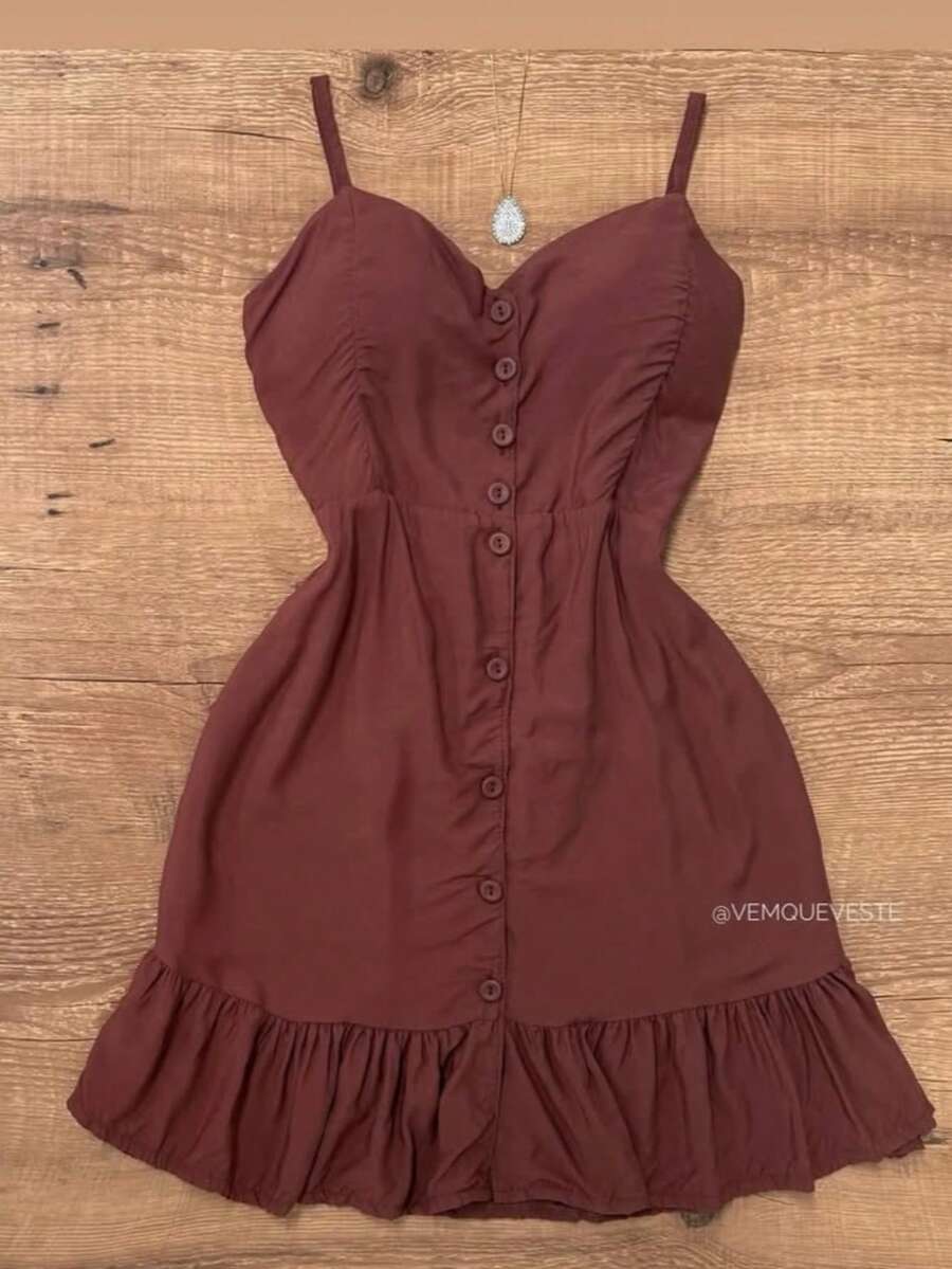 Short Ayla Dress - 巧克力棕 - 查看 1