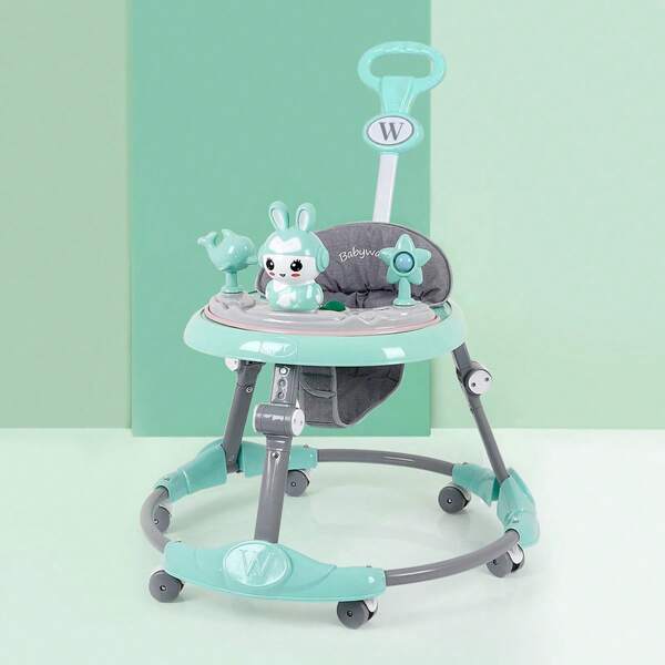 Adjustable Baby Walker Rocker Bouncer Foldable Feeding Tray Music Lights Model