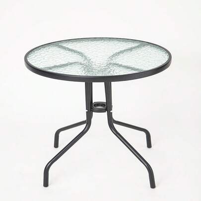 Utebord Balkong Fritid Glas Runt Bord