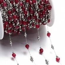 1meter Stainless Steel Chain With Stone Beads Charms Chain DIY Bracelet Necklace For Jewelry Making Supplies - Chain - View 15