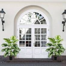 1pc 18-Head Artificial Potted Plant With Large Turtle Back Leaves, Home Decor, Indoor/Outdoor Garden, Wedding Venue, Mother's Day, Easter Decoration