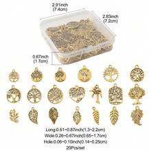 60Pcs Random Mixed Vintage Alloy Pendants, Antique Golden - Antique Golden - View 6