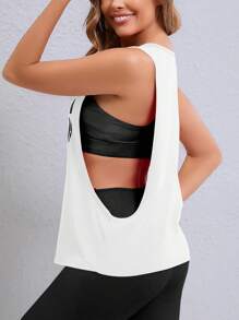 Neue Saison Damen Fitness T-Shirt, modisches Buchstaben-Muster Muster Sport Tank Top, Gym Training ärmelloses Trägershirt, rosa Gym Workout Top