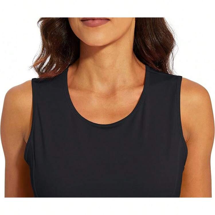 MAGCOMSEN Women's Sleeveless Workout Shirts UPF 80+ Dry Fit Running Wicking Tank Tops Athletic Gym Summer Tops - màu đen - Xem 5