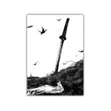 1/3 piezas Carteles de arte de pared de anime japonés vintage, manga Miyamoto Musashi Vagabond Bushido Warrior, impresiones de pintura de canvas, decoración del hogar, marco opcional