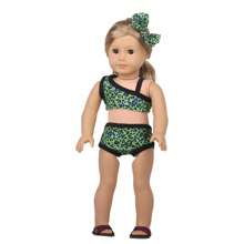 3 Sets, Fits 18 Inch Dolls, Fashion Doll Summer Cute Swimwear Set, Includes 2 Pieces Bikini, 1 Piece Swimsuit, 1 Hair Clip, 5 Pieces Total, Excluding Doll And Shoes, Great Gift For Friend