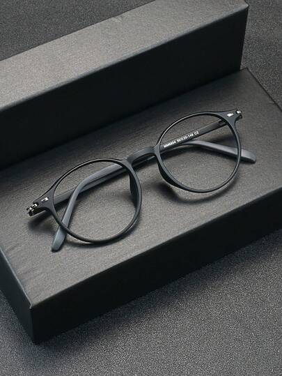 2025新款复古超轻高品质TR90防辐射透明镜片圆形光学近视眼镜框，男女通用，适合日常佩戴