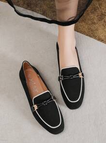 Mengshangli Slip-On Flats, Women's Fashion Slip-On Plug Loafer Shoes, Versatile Net Celebrity Shoes, Casual Loafers