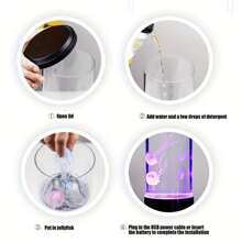 1 Peça Lâmpada de Lava em Forma de Água-Viva com LED, Luz de Humor do Oceano que Muda de 7 Cores, Ideal para Sala de Estar, Quarto, Criado-Mudo, Escritório, Decoração de Mesa e Presente para Feriados/Aniversários