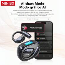 Miniso MS193 AI Hifi级音质耳机，带LED屏幕，显示功率，超长续航长达40小时，高清音质耳机，游戏模式，语音助手，运动耳机，适合各种场景使用 - Purple MS193 - 查看 2