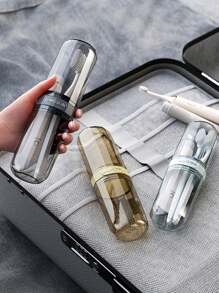 3/2/1pc Travel Wash Cup, Portable Toothbrush Tooth Cup, Travel Toothbrush Storage Kit For Home And Outdoor Use,Tooth Set Storage Box Travel Supplies Mouth Wash Cup, Artifact Toothbrush Kit With Travel Size Mouthwash Cup, And Transparent Storage Box Travel Necessity DIY Stickers,Suitable For Student Dormitory, Business Trip, Hotel Or Outdoor Travel. Travel Essentials Travel Accessories Vacation Summer Holiday Back To School